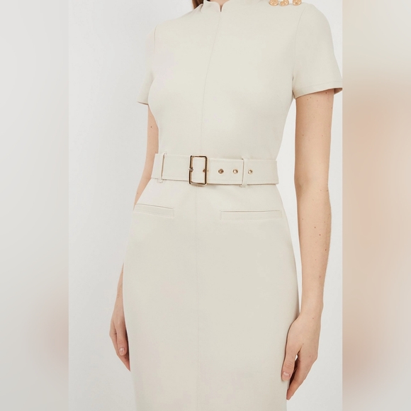 KAREN MILLEN Belted Detail Ponte Jersey Short Sleeve Midi Dress, size medium - Picture 5 of 5